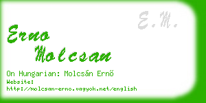 erno molcsan business card