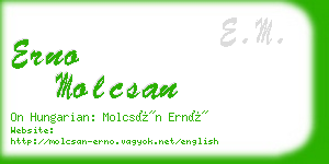 erno molcsan business card